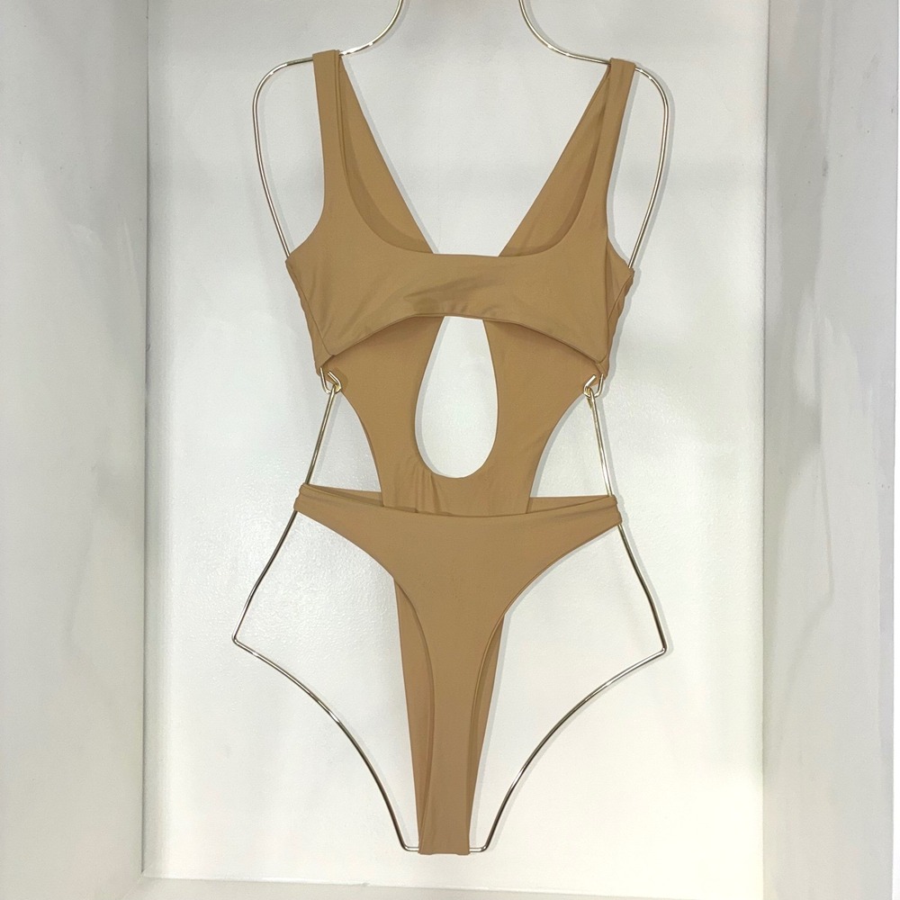 Oh Polly Tan Cutout One-Piece Swimsuit - Picture 2 of 6